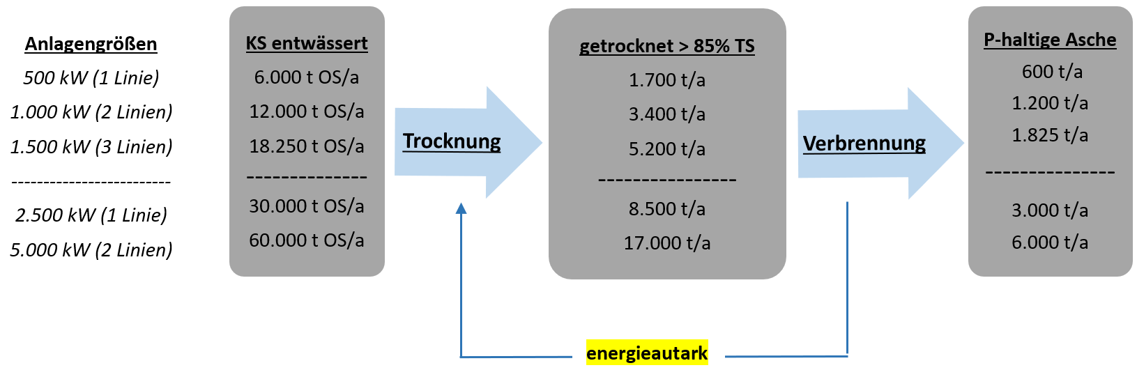 Werkstätten heating-systems GmbH:  Funktionsweise dezentrale Klärschlammverwertung mit Drehrohrkessel